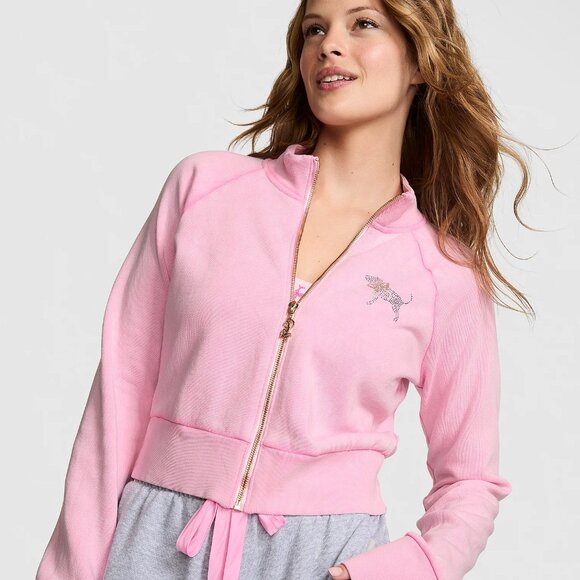 PINK x LoveShackFancy Reissued Full-Zip Sweatshirt & Flare Leggings Set LARGE - Picture 3 of 16